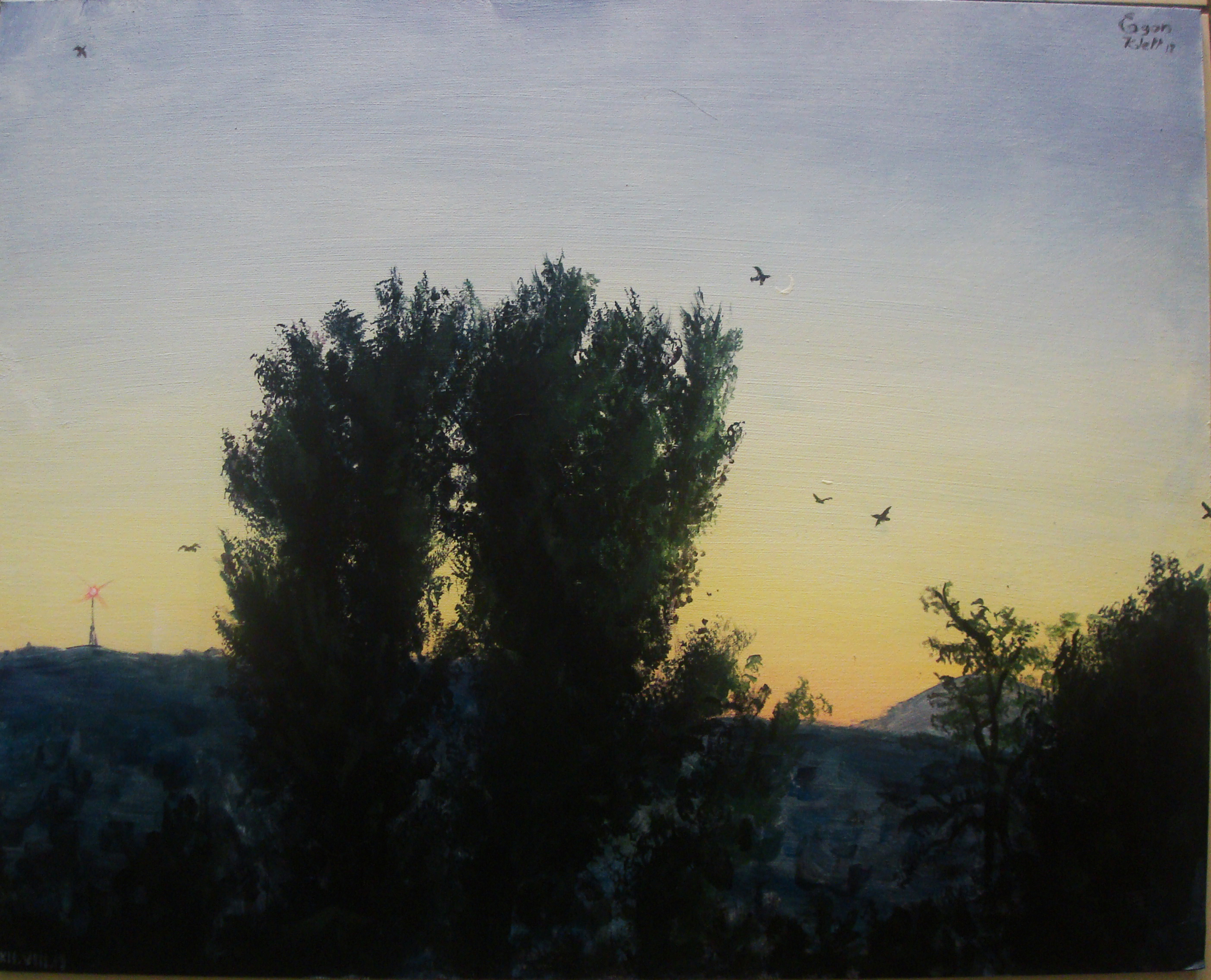 Pioppi al crepuscolo (Poplars at twilight)